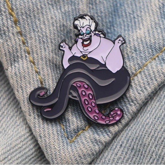 Set of 2 Little Mermaid Enamel Pins Ariel Ursula Disney Characters Brooches Gift - Picture 5 of 13